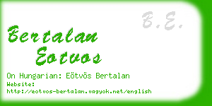 bertalan eotvos business card
